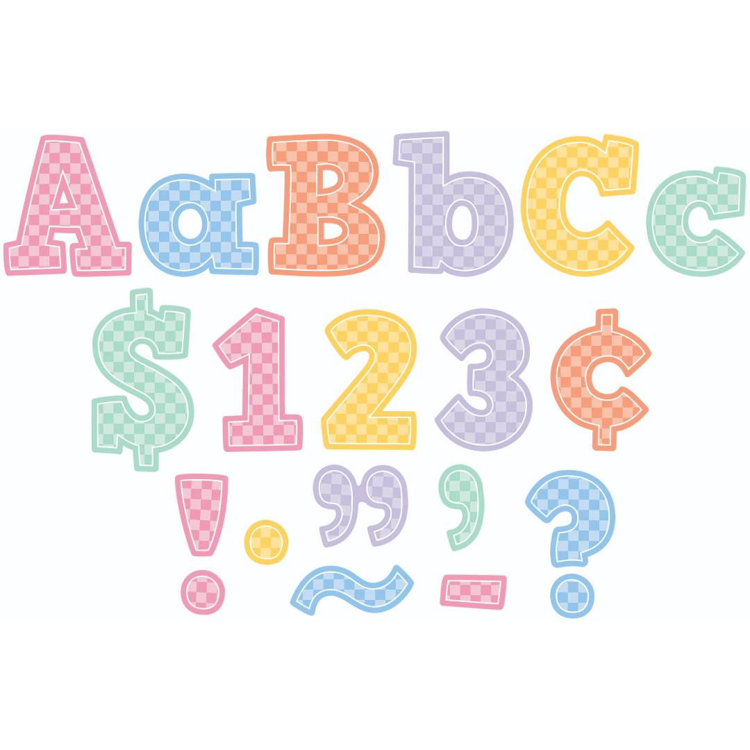 Cool for School Checkers 4in Bold Block Letters Combo Pack