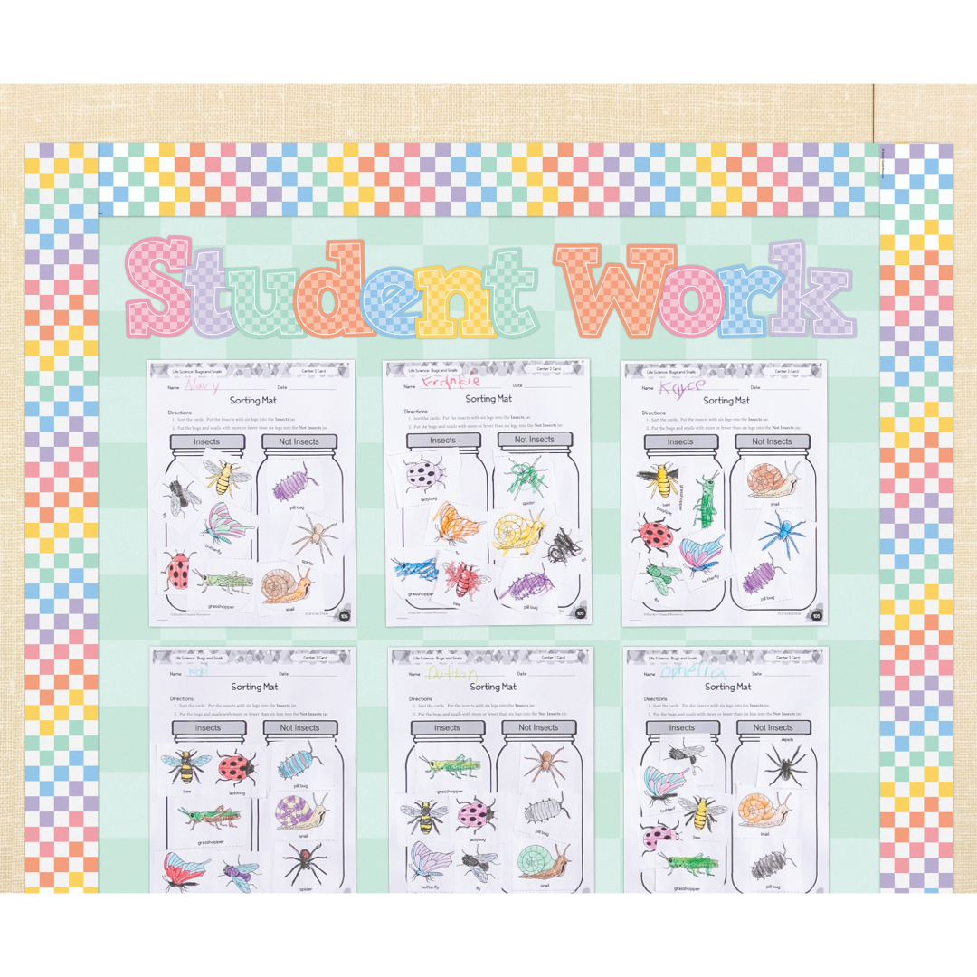 Cool for School Checkers 4in Bold Block Letters Combo Pack