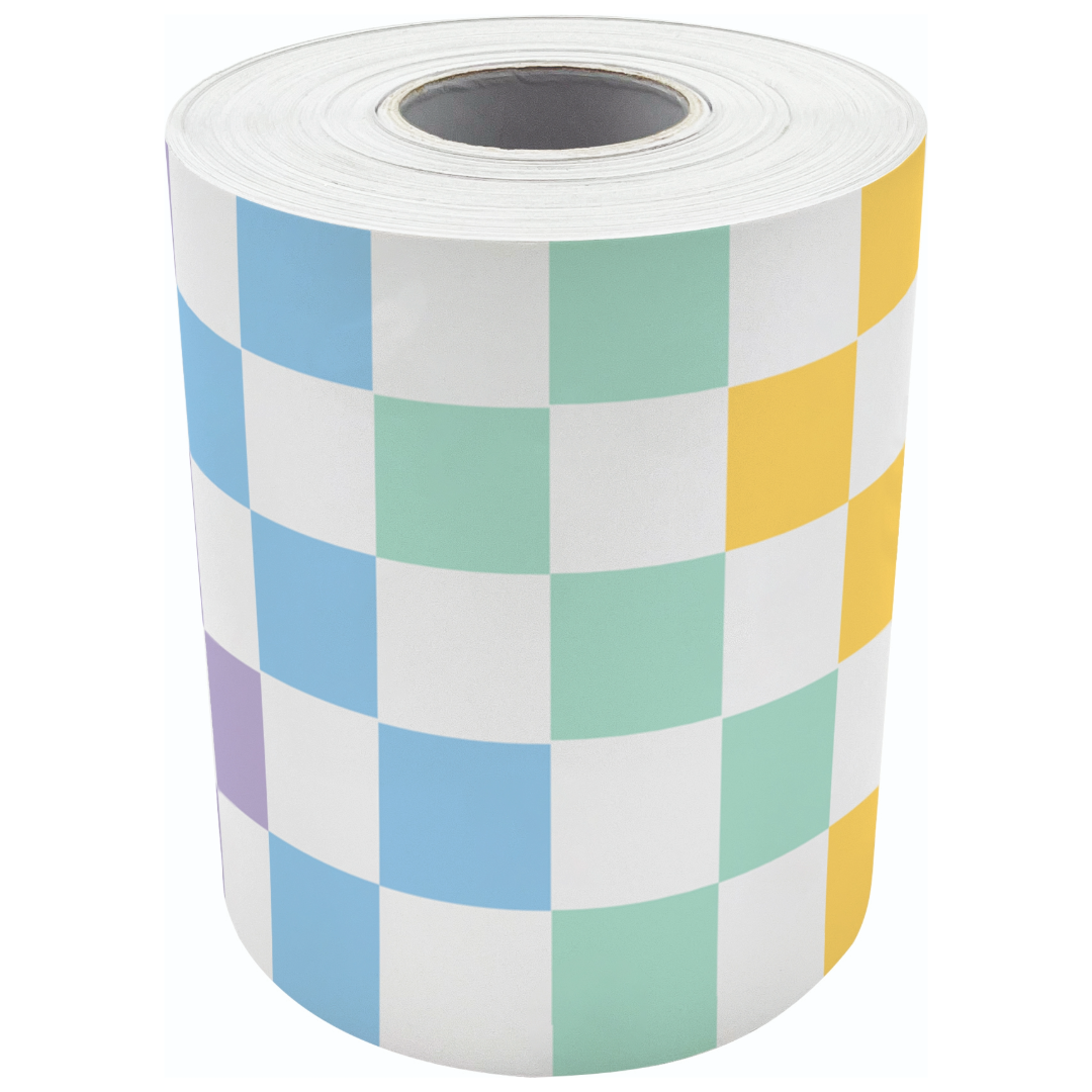 Cool for School Checkers Straight Rolled Border Trim