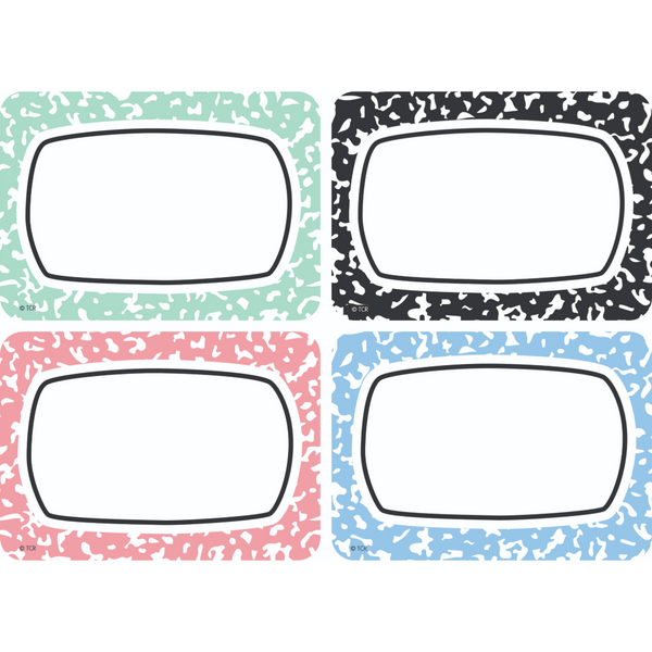 Cool for School Composition Name Tags/Labels Multi-Pack
