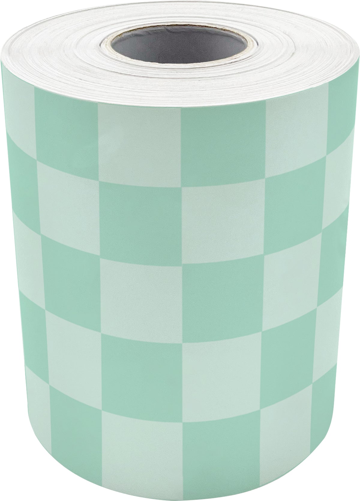 Cool for School Green Checkers Straight Rolled Border Trim