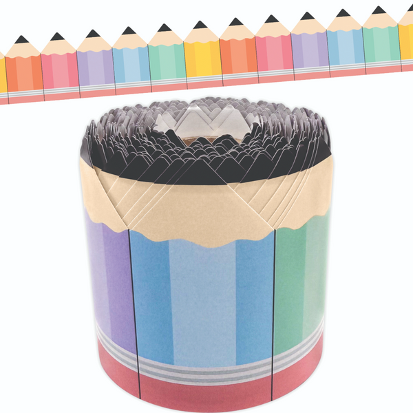 Cool for School Pencils Die-Cut Rolled Border Trim