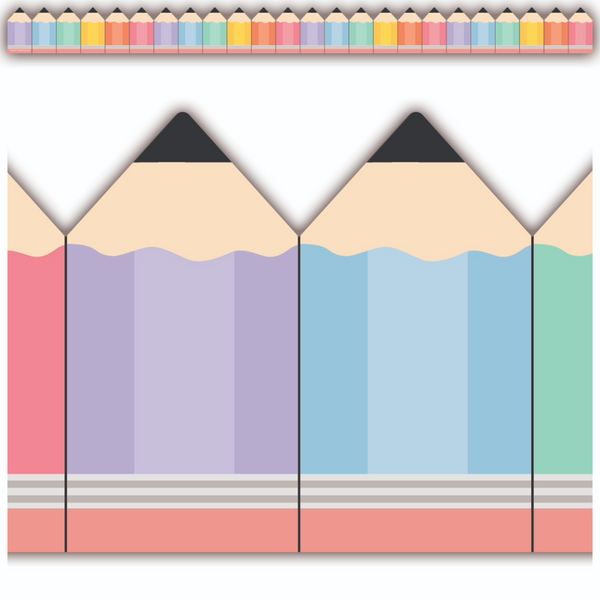 Cool for School Pencils Die-Cut Rolled Border Trim