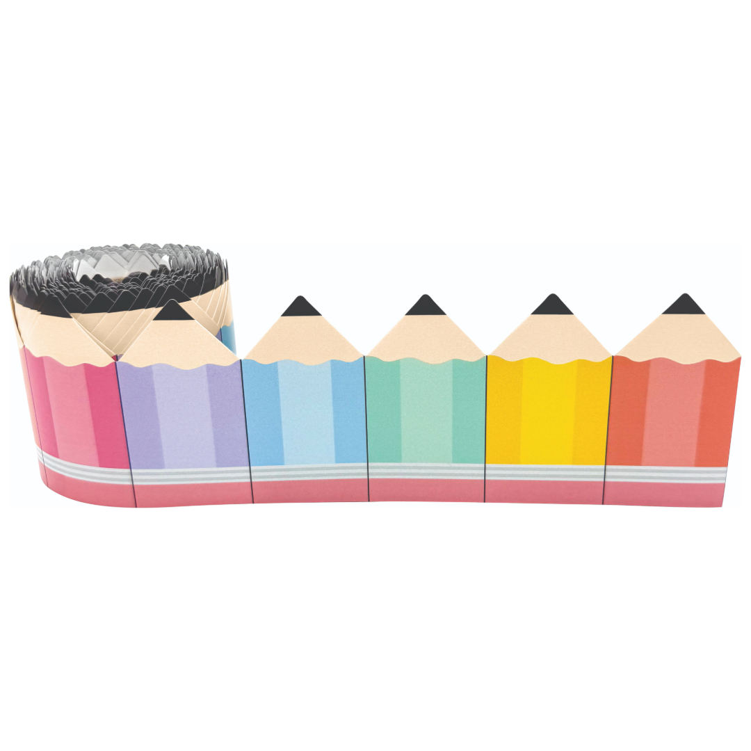 Cool for School Pencils Die-Cut Rolled Border Trim