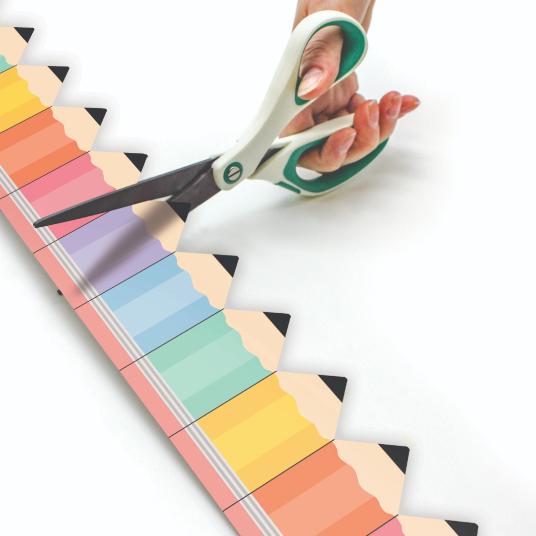 Cool for School Pencils Die-Cut Rolled Border Trim