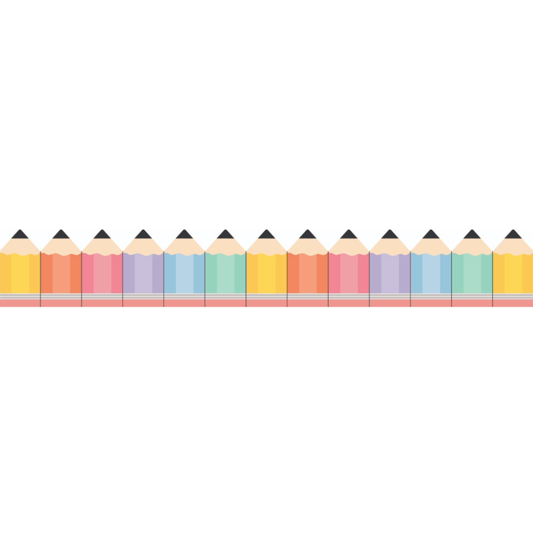 Cool for School Pencils Die-Cut Rolled Border Trim