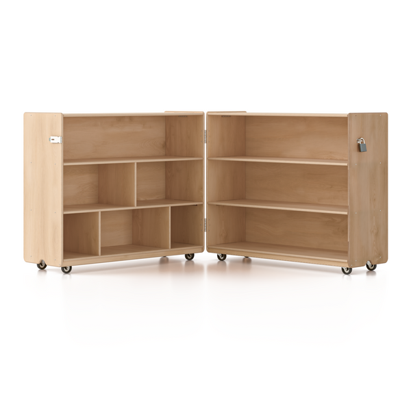 Woodlyn Tough & Tall Folding Shelf w Vertical Dividers Long Horizontal Shelves 46.75inL x 38.75inH