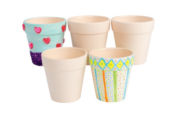 Decorate Your Own Ceramic Flowerpots Set of 12