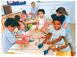 Diversity & Inclusion 4 Puzzle Set includes: Friends Red Bal