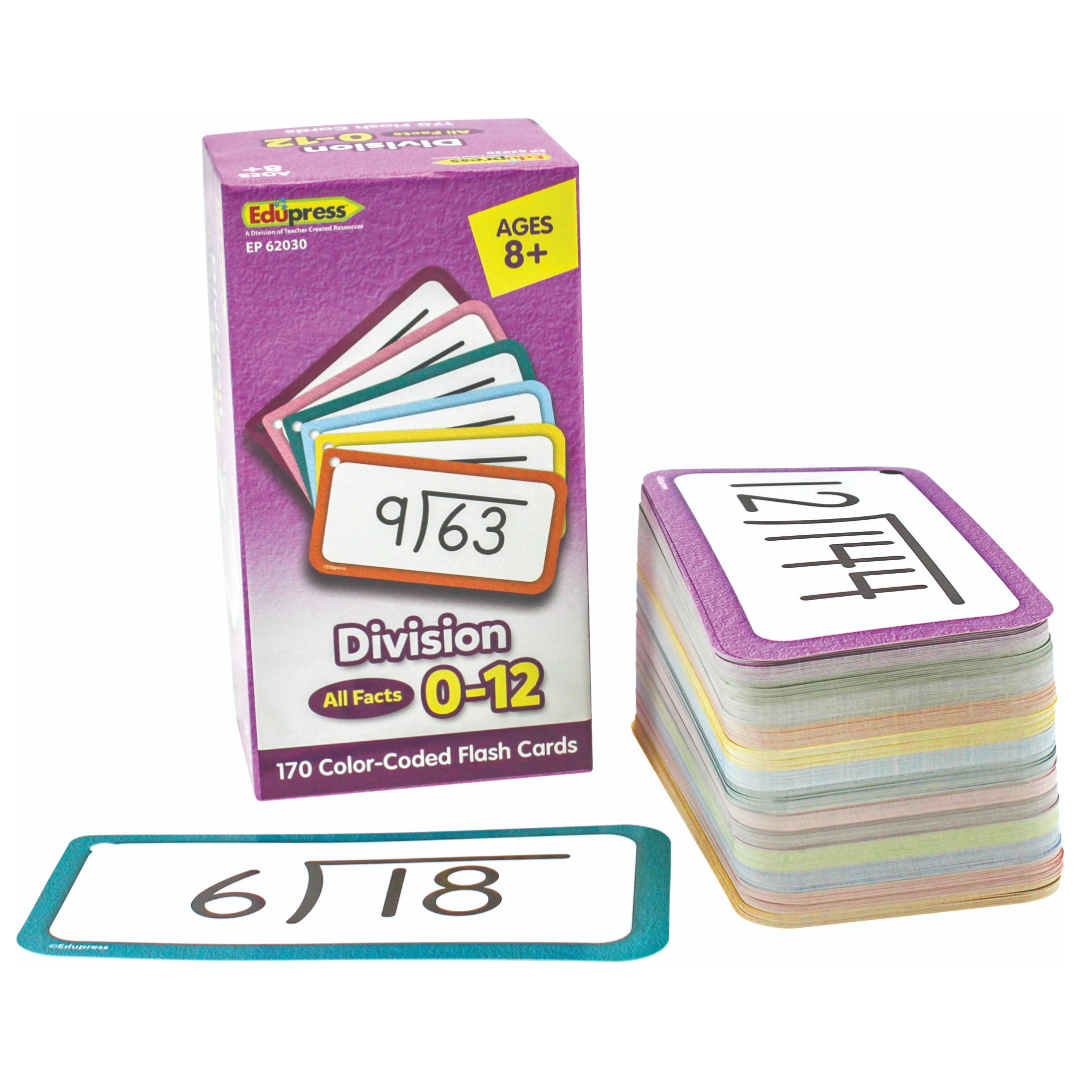 Division Flash Cards All Facts 0–12