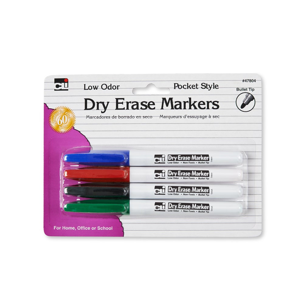 Dry Erase Markers Bullet Tip 4 pack