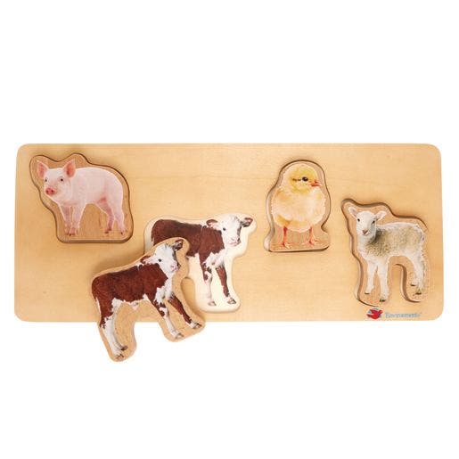 Environments Toddler Photo Puzzle Farm Animals 5 pc