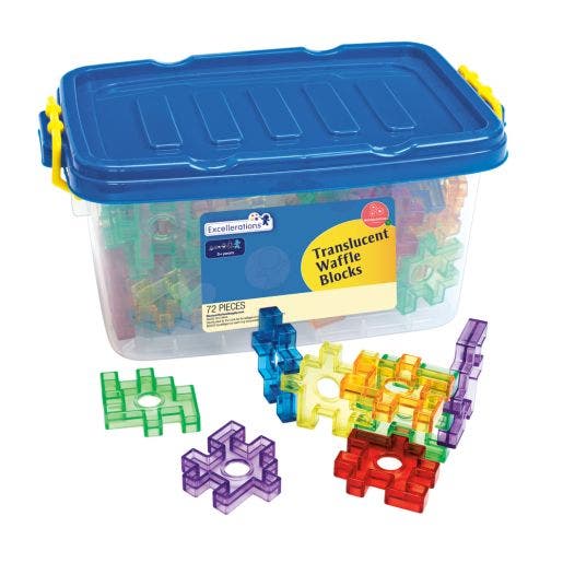 Excellerations Translucent Waffle Blocks 72 pcs