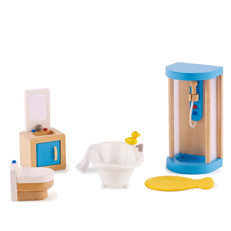 Wooden Dollhouse Furniture Family Bathroom by Hape