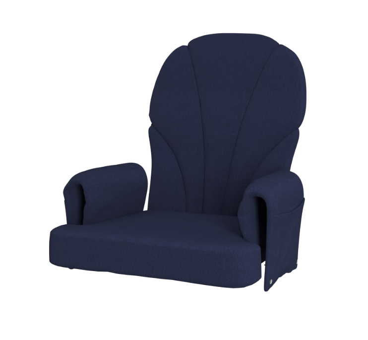 Foundations Lullaby Glider Replacement Cushion Set with Storage Pockets Navy
