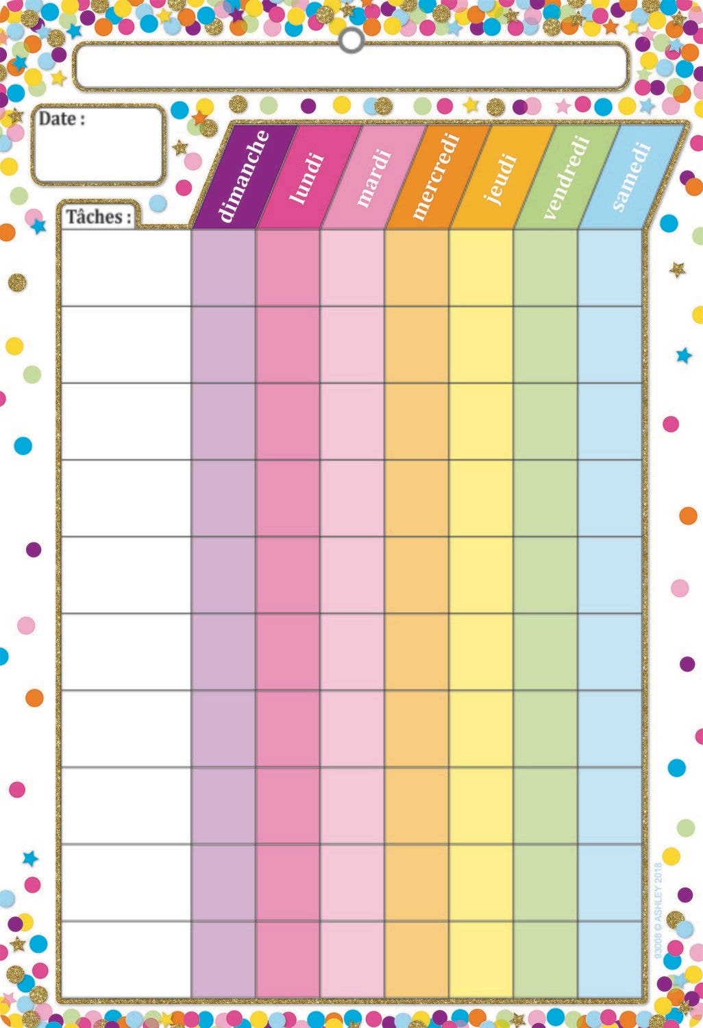 French Confetti Chore Chart Poly Chart
