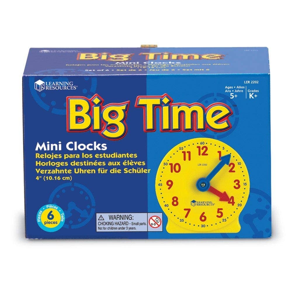 Big Time Geared Mini Clocks Set of 6