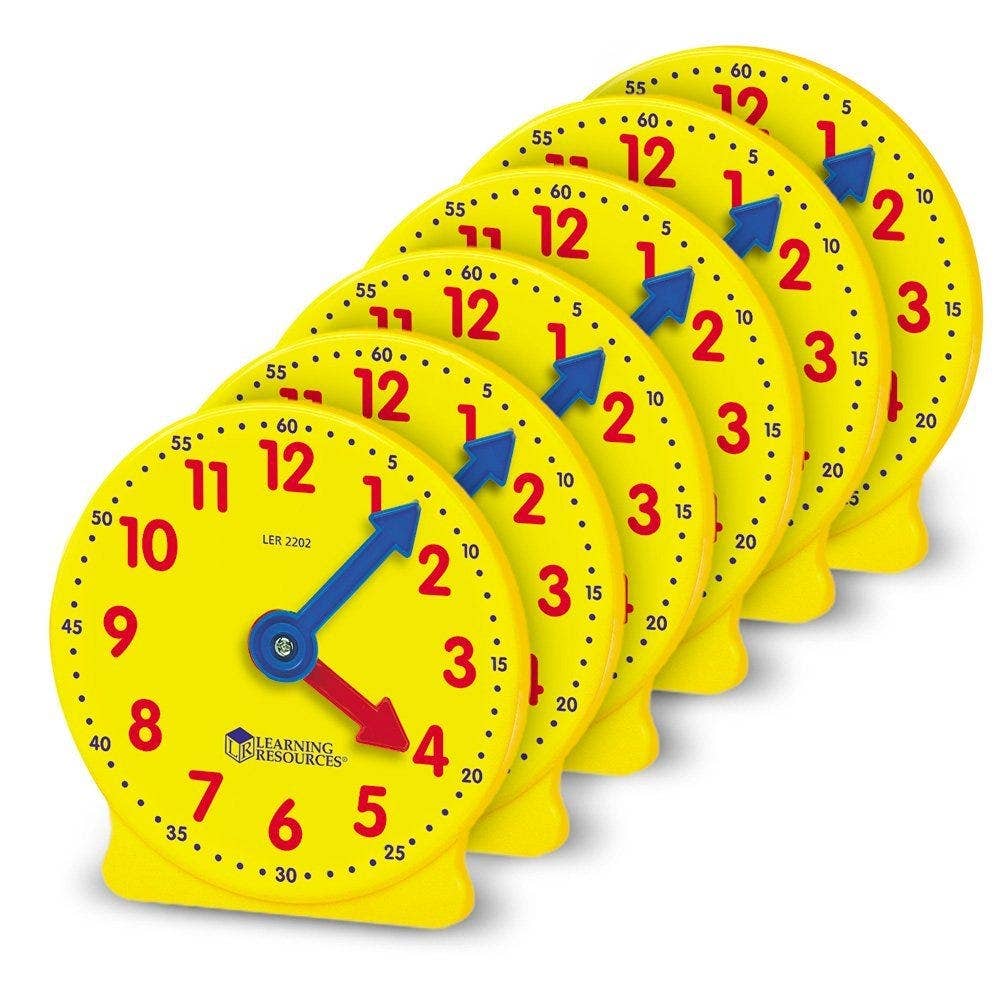 Big Time Geared Mini Clocks Set of 6