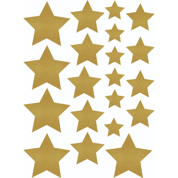 Gold Shimmer Stars Accents Assorted Sizes