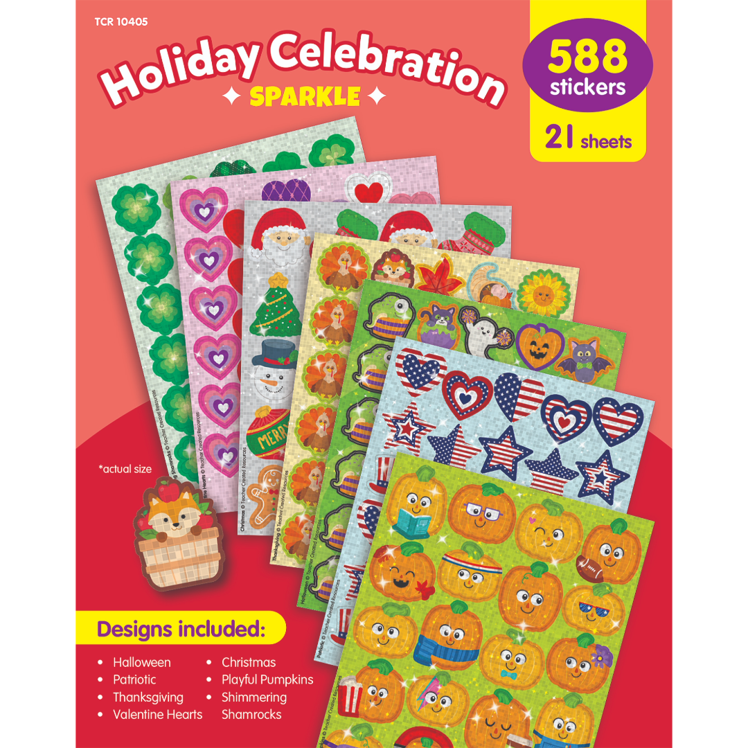 Holiday Celebration Sparkle Stickers Variety Pack