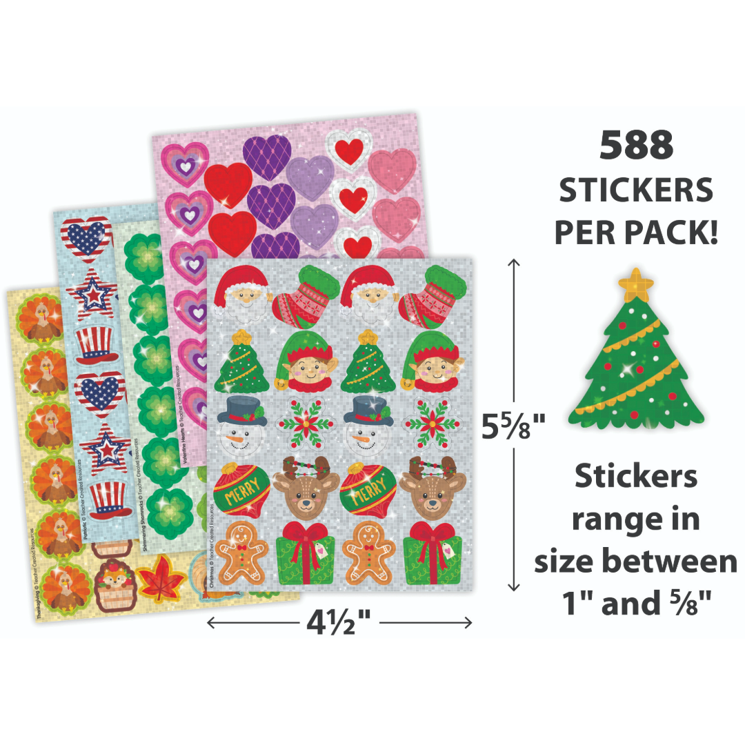Holiday Celebration Sparkle Stickers Variety Pack