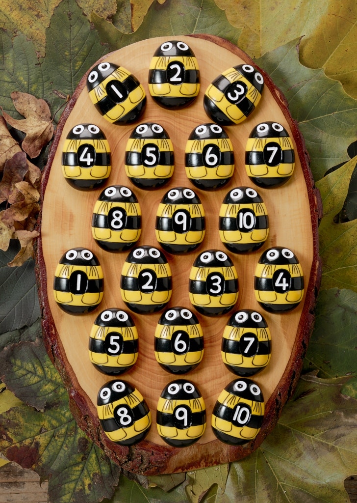Honey Bee Number Stones