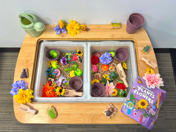 Sensory Play Flowers Stones
