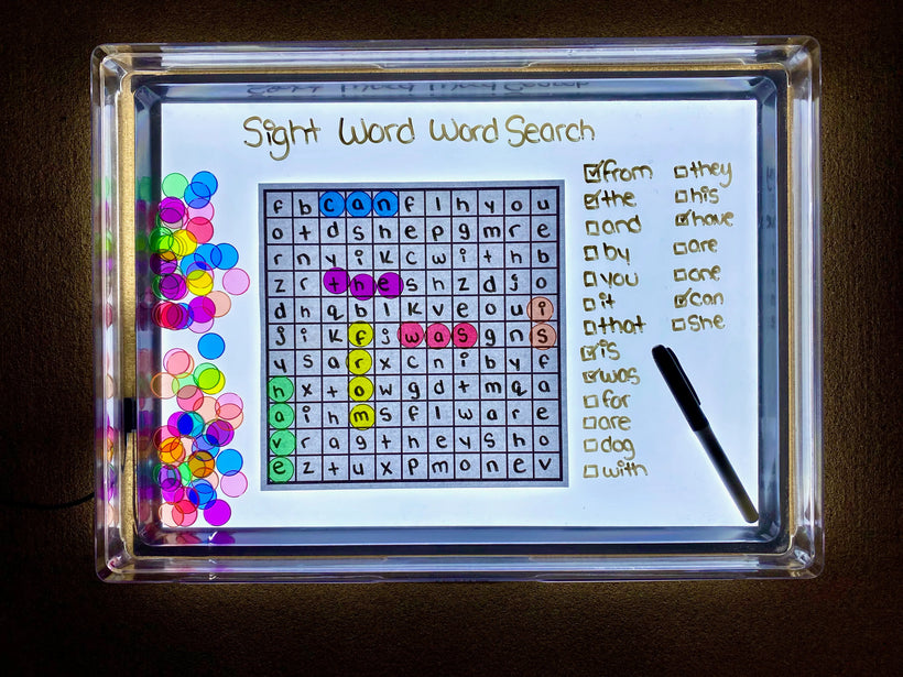 Light Panel Sight Word Word Search