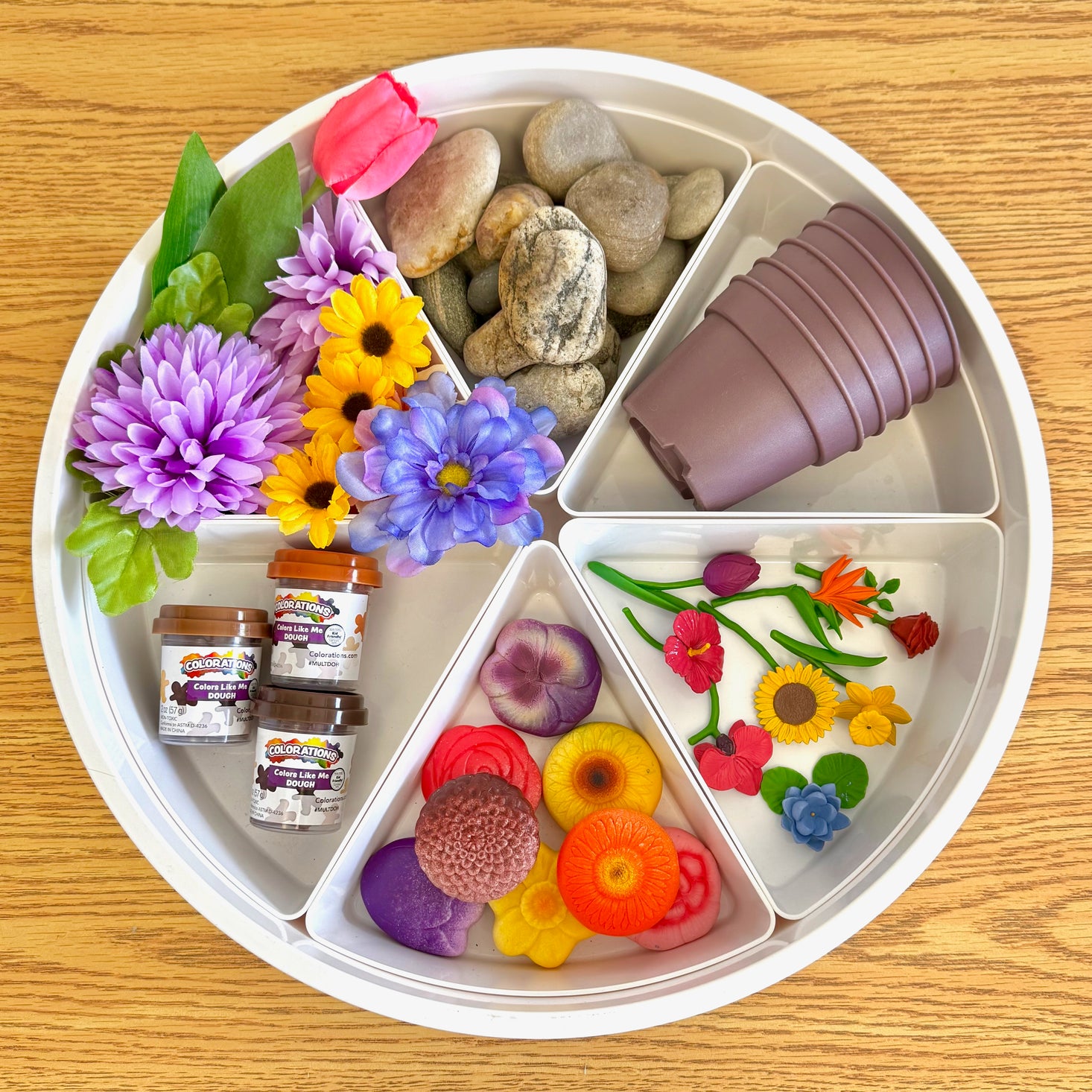 Sensory Play Flowers Stones