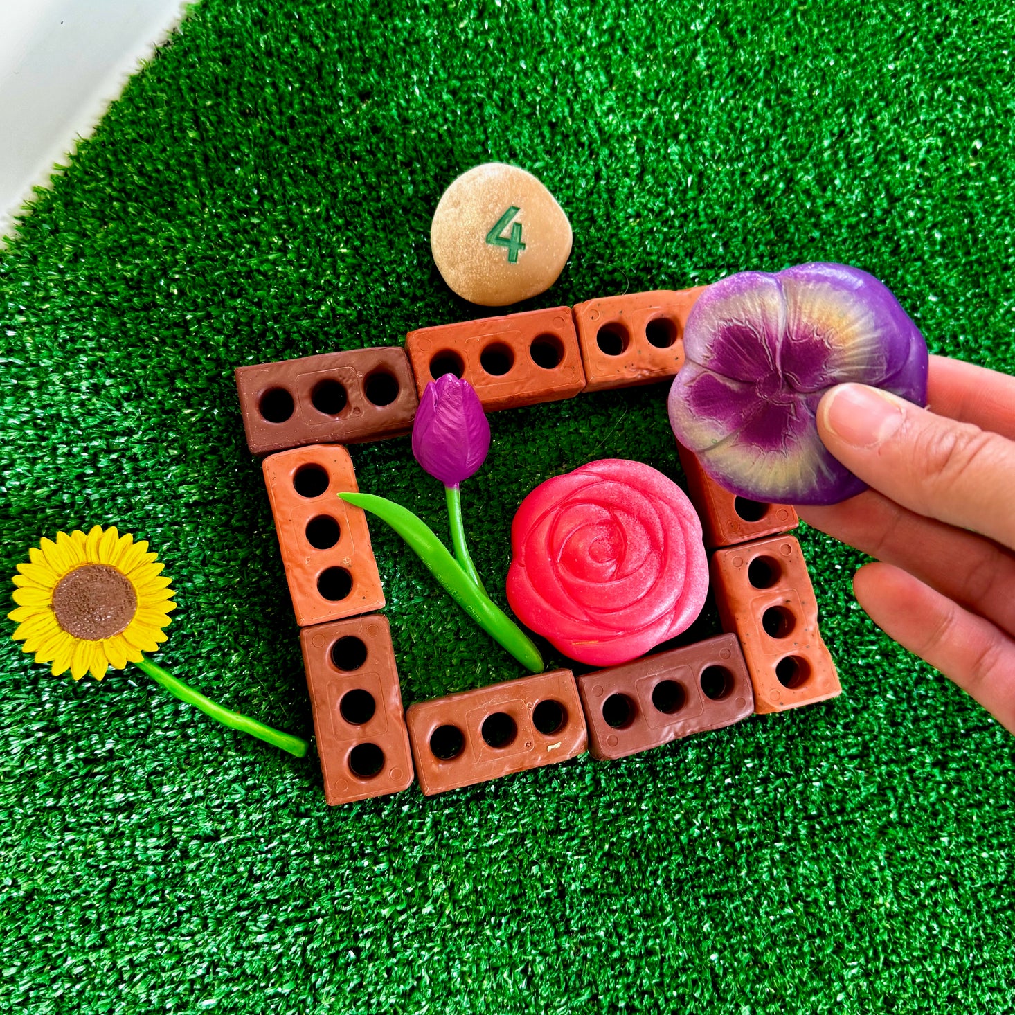 Sensory Play Flowers Stones