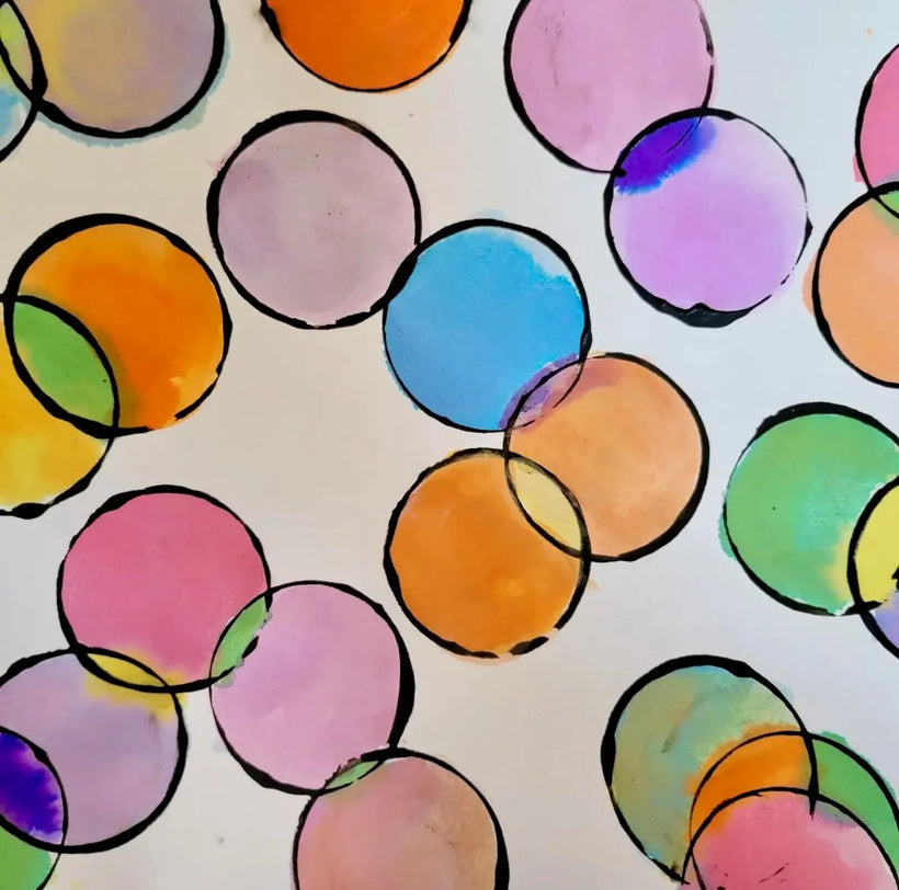 Stamp a Dot and Fill with Watercolours