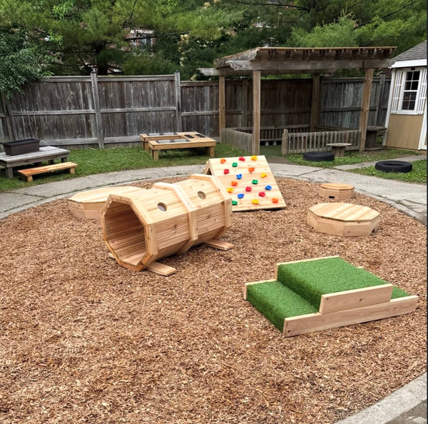 Wooden Climber with Rock Climbing by Naturally Inspired Play