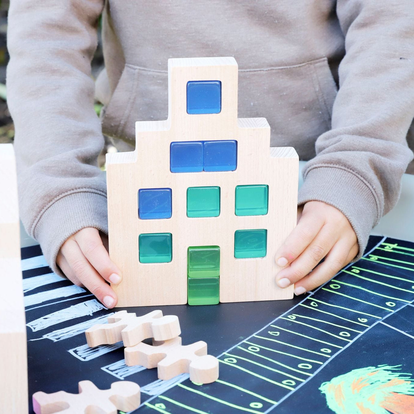 Rainbow Gem Buildings Set of 36