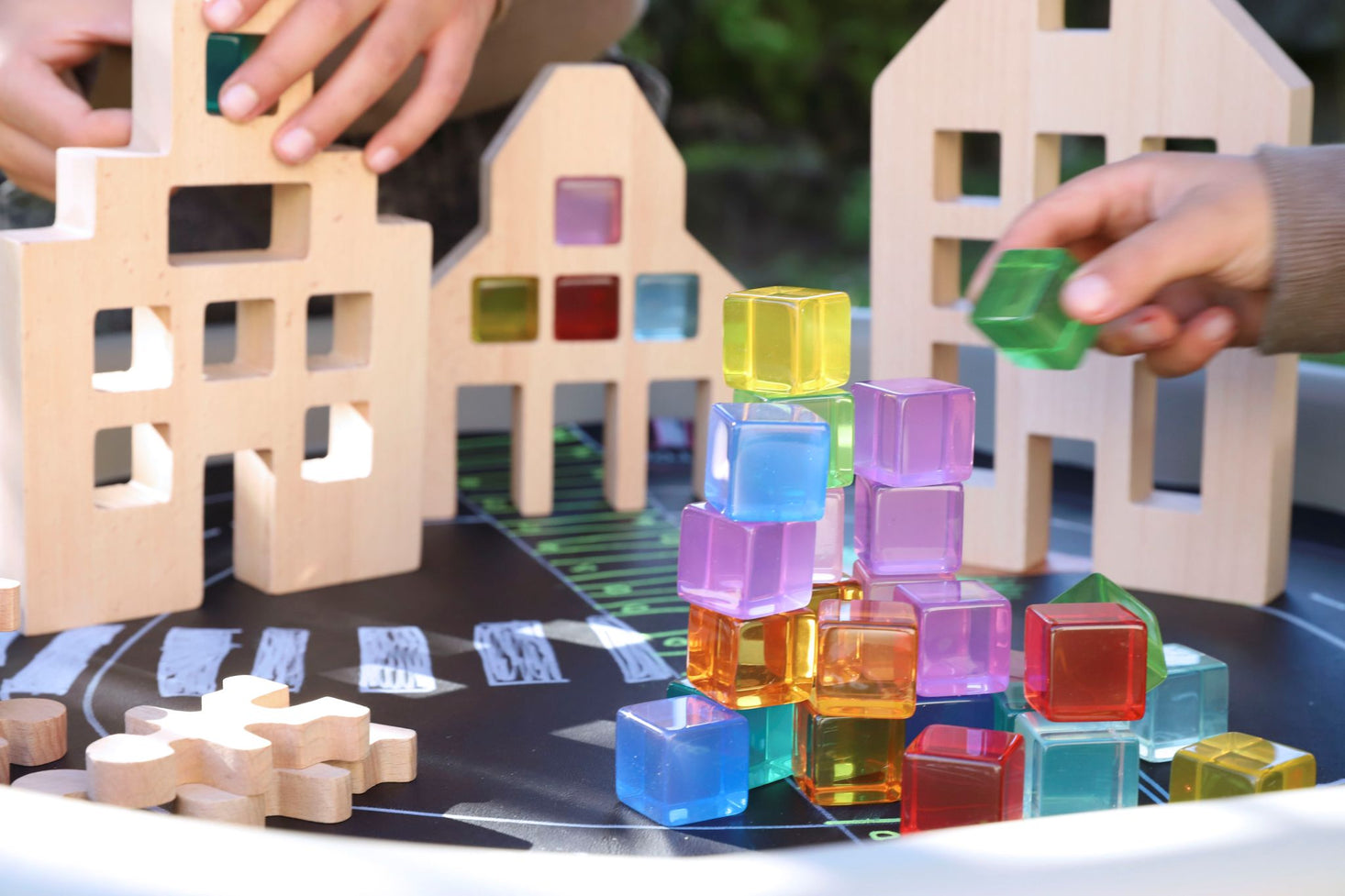 Rainbow Gem Buildings Set of 36