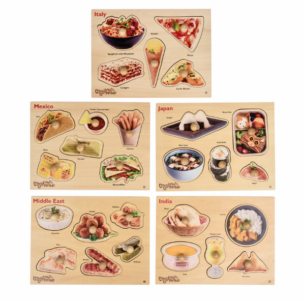 Knob Food Puzzles Set of 5