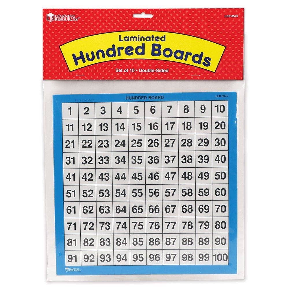 Laminated Hundred Boards Set of 10