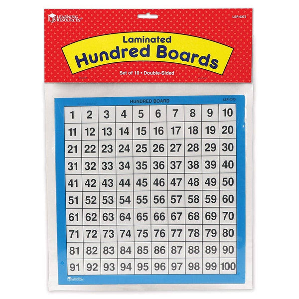 Laminated Hundred Boards Set of 10