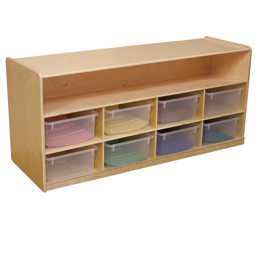 Low Storage Unit with Clear Trays 22.5H x 48W x 15D