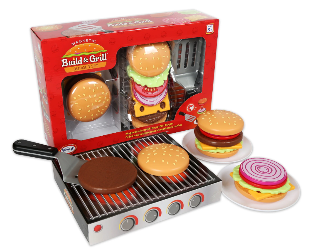 Magnetic Build and Grill Hamburger Set