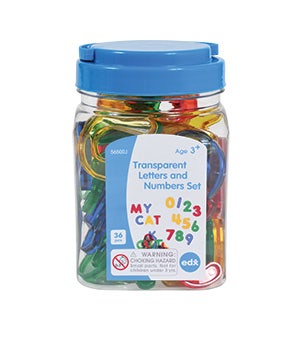 Mini Jars Transparent Letters and Number Set