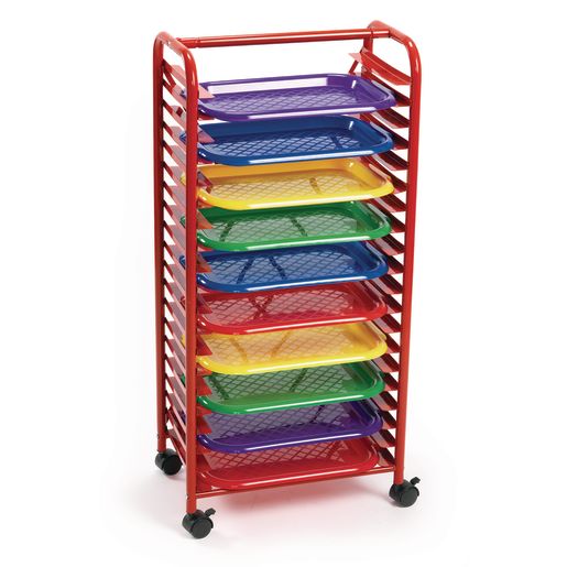 Mobile Art Tray Rack with 10 Tough Art Trays