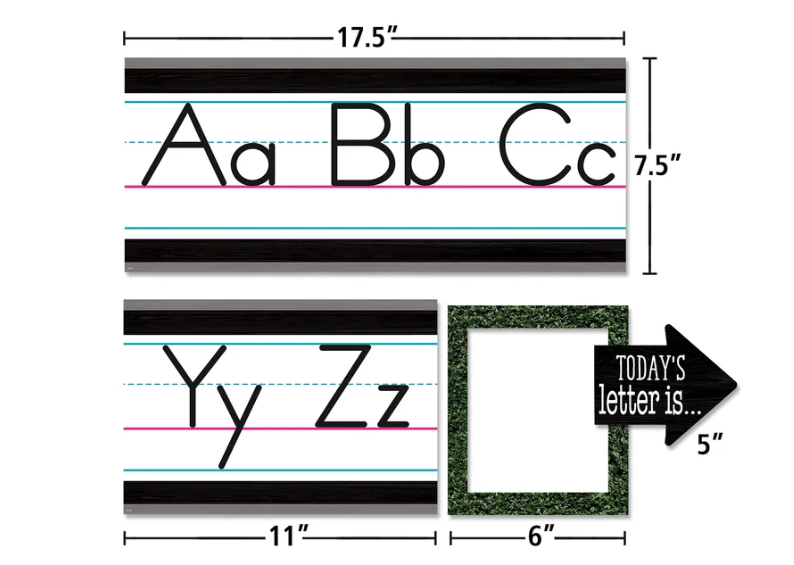 Modern Farmhouse Alphabet Line Bulletin Board
