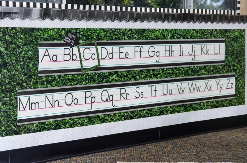 Modern Farmhouse Alphabet Line Bulletin Board