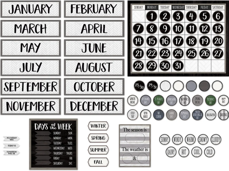 Modern Farmhouse Calendar Bulletin Board