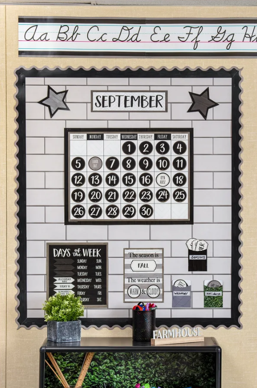 Modern Farmhouse Cursive Writing Bulletin Board