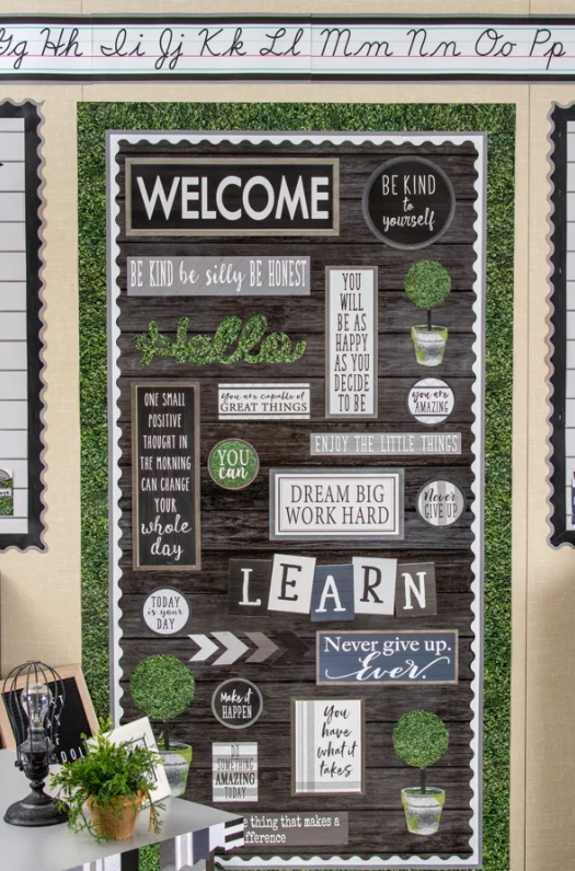 Modern Farmhouse Cursive Writing Bulletin Board
