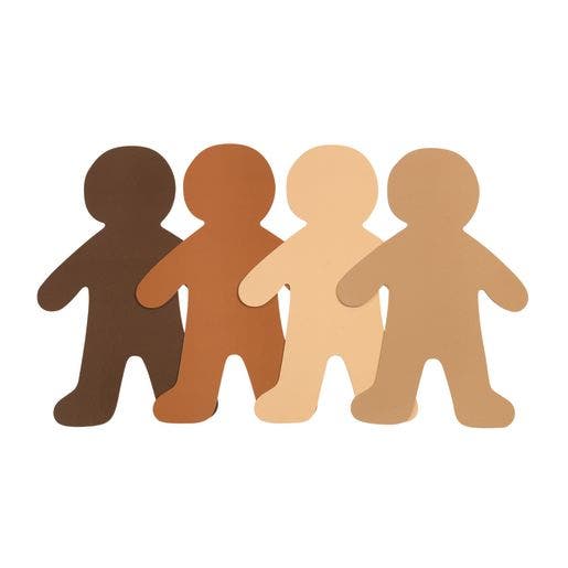 Multicultural Big People Shapes Set of 24