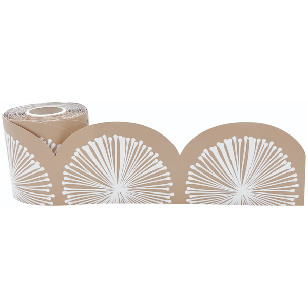 Natural Poms Scalloped Die-Cut Rolled Border Trim