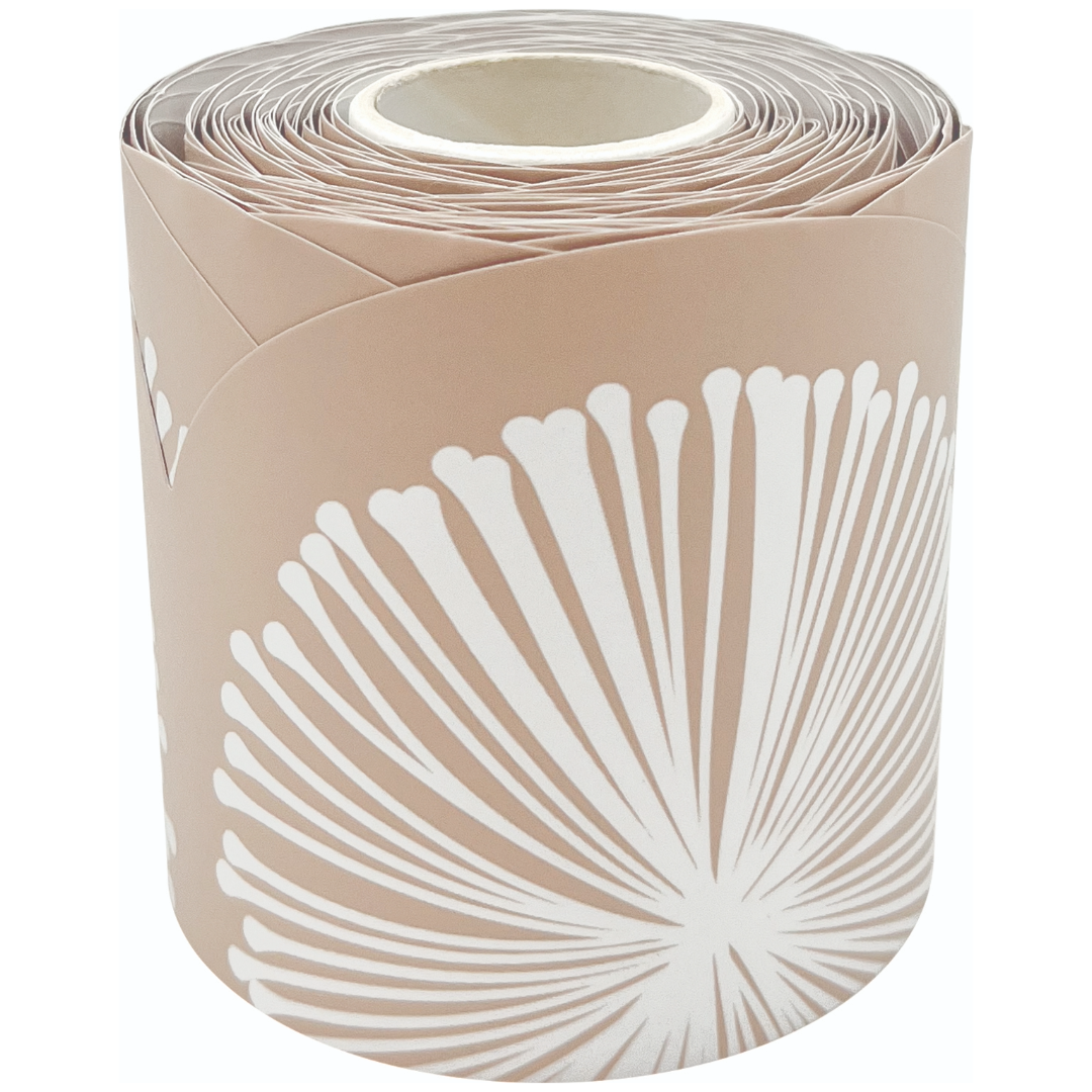 Natural Poms Scalloped Die-Cut Rolled Border Trim