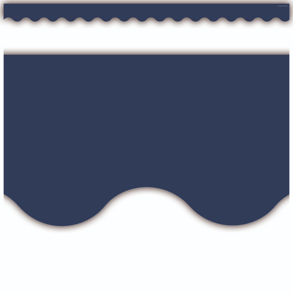 Navy Blue Scalloped Rolled Border Trim